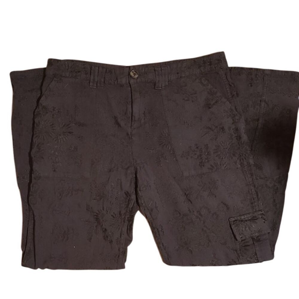 Gray Sundance Embroidered Floral Cargo Pants